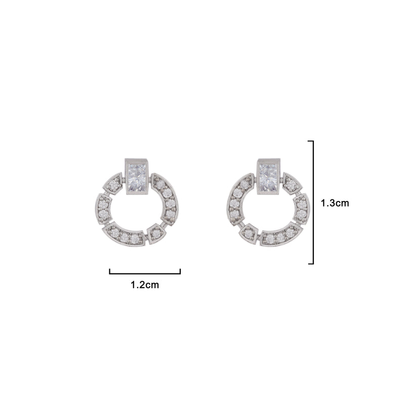 Laurel Cubic Zirconia 18K Gold Plated Circle Shaped Contemporary Earring For Women