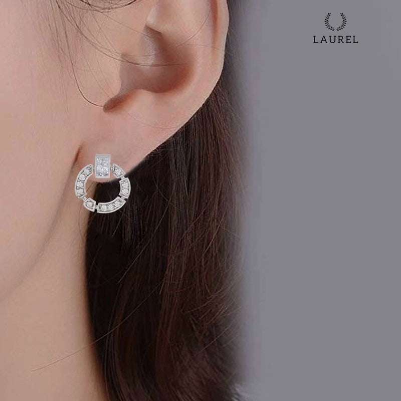 Laurel Cubic Zirconia 18K Gold Plated Circle Shaped Contemporary Earring For Women