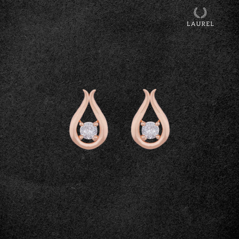 Laurel Cubic Zirconia 18K Gold Plated Teardrop Shaped Contemporary Earring For Women