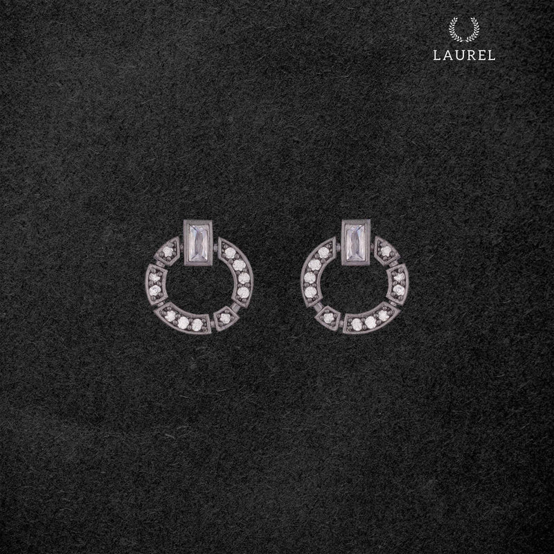 Laurel Cubic Zirconia 18K Gold Plated Circle Shaped Contemporary Earring For Women