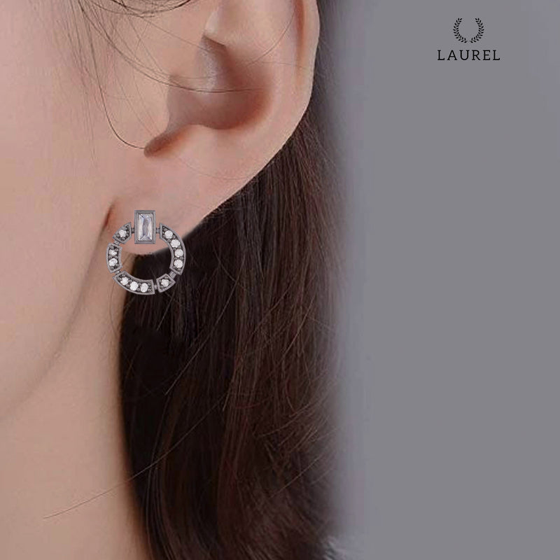 Laurel Cubic Zirconia 18K Gold Plated Circle Shaped Contemporary Earring For Women