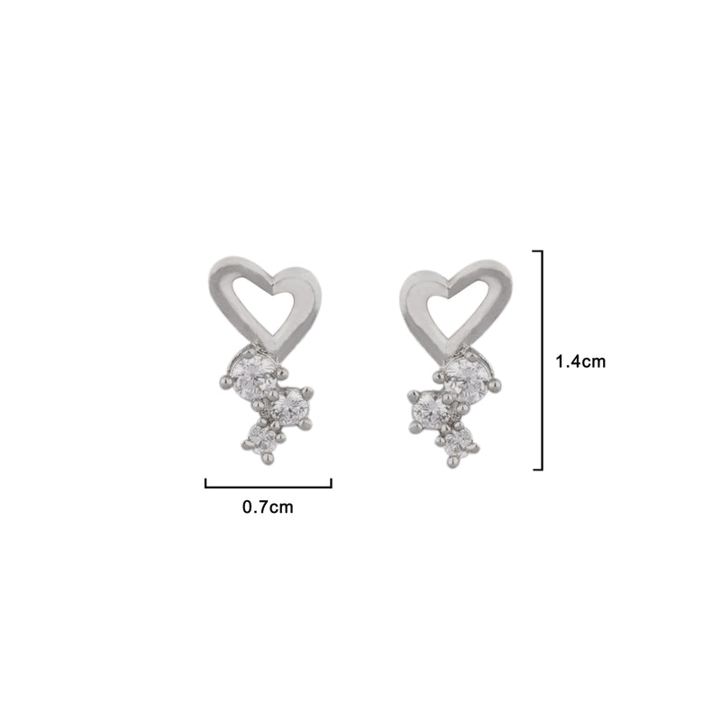 Laurel Cubic Zirconia 18K Gold Plated Lovely Heart Shaped Contemporary Earring For Women