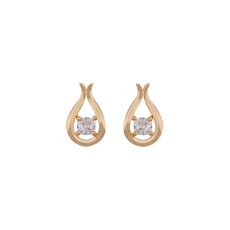 Laurel Cubic Zirconia 18K Gold Plated Teardrop Shaped Contemporary Earring For Women