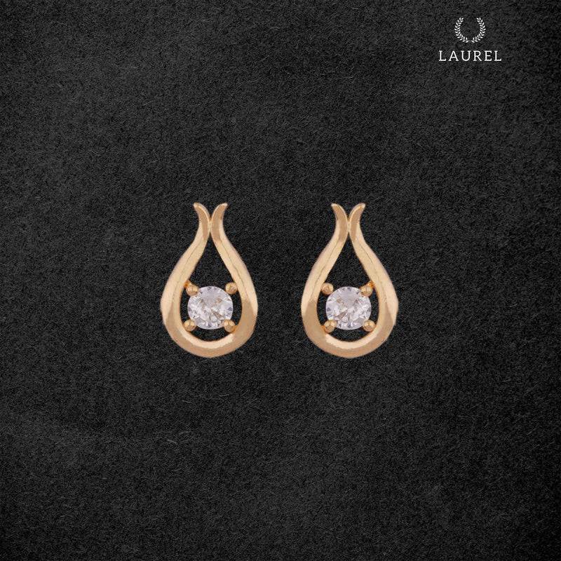 Laurel Cubic Zirconia 18K Gold Plated Teardrop Shaped Contemporary Earring For Women