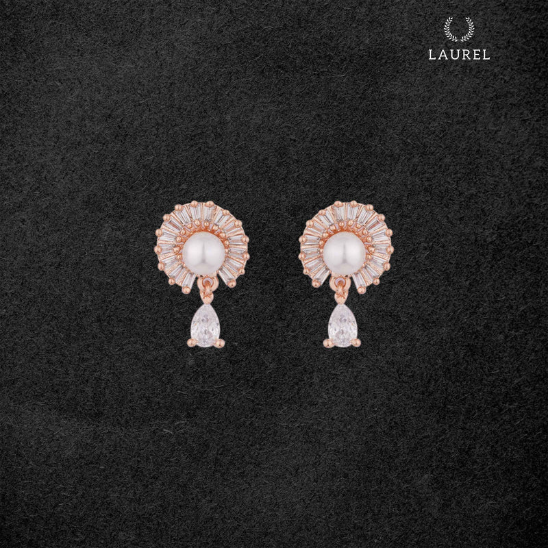 Laurel Cubic Zirconia Delicate Flower Earring For Women